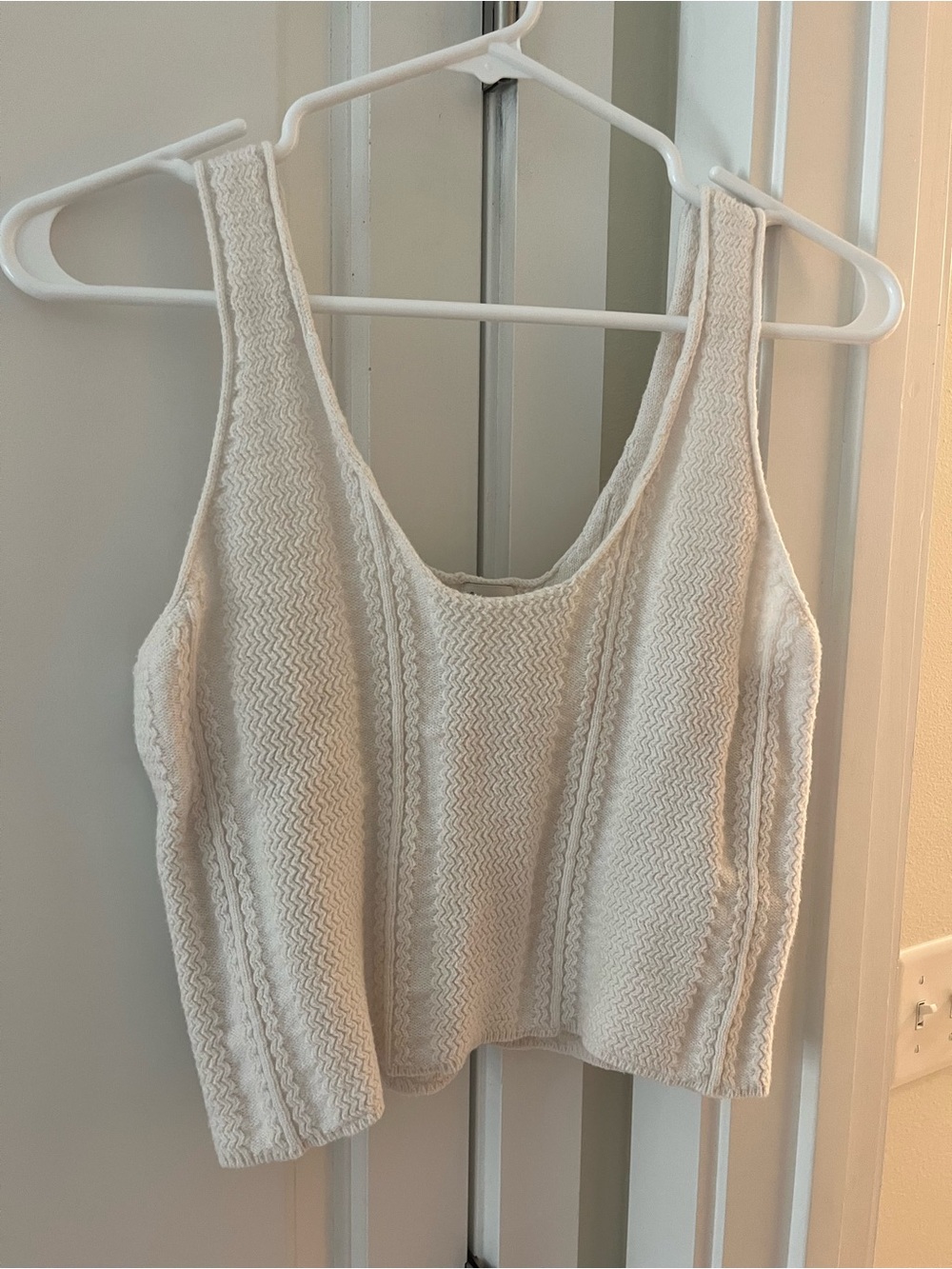 a new day Cream Textured Knit Tank